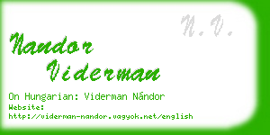 nandor viderman business card